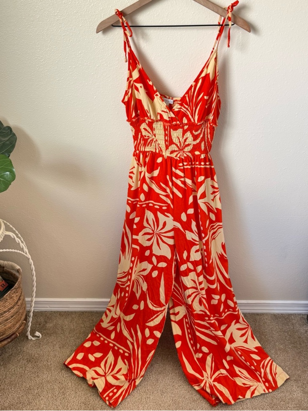 Patrons of Peace Tie-Shoulder Wide-Leg Jumpsuit